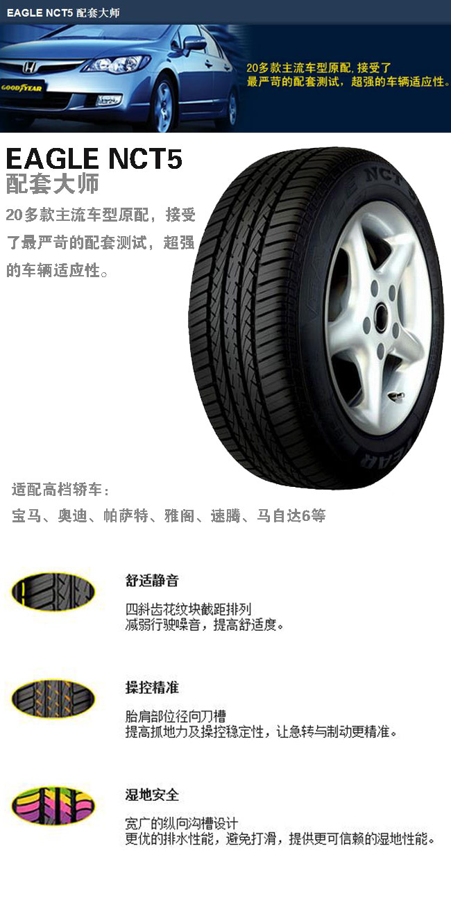 轮胎更换 固特异 eagle nct5 配套大师 205/55r16 91v _上海霍德汽车